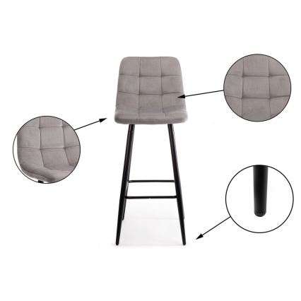 CONJUNTO 2x Cadeira alta HOKER 105x44 cm cinzento