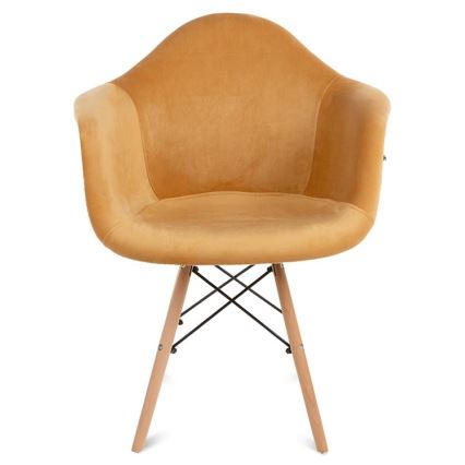 CONJUNTO 2x Cadeira de refeição NEREA 80x60,5 cm amarelo/faia