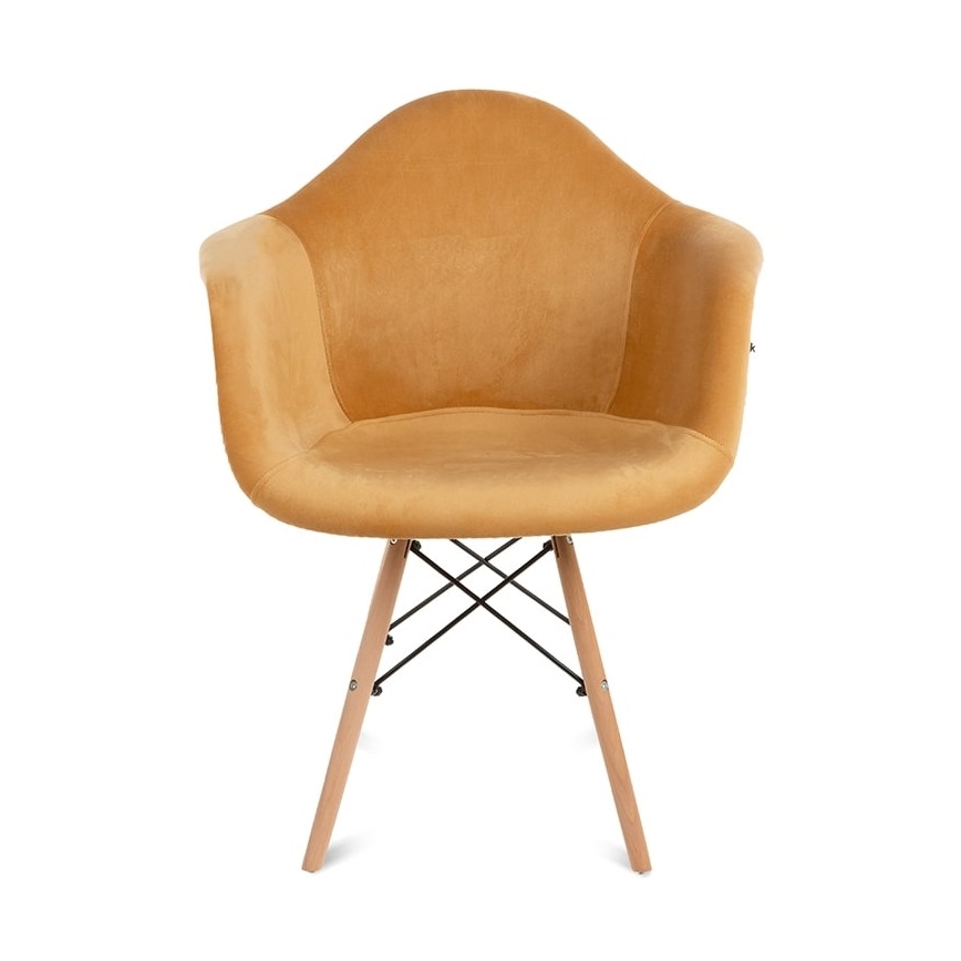 CONJUNTO 2x Cadeira de refeição NEREA 80x60,5 cm amarelo/faia