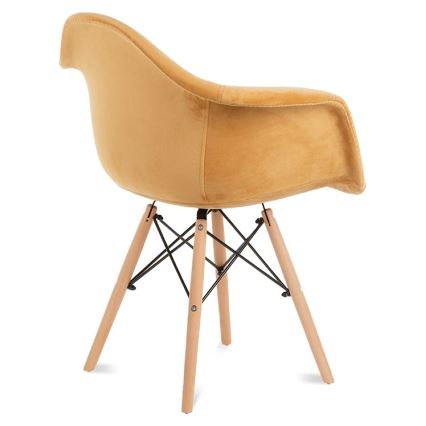 CONJUNTO 2x Cadeira de refeição NEREA 80x60,5 cm amarelo/faia