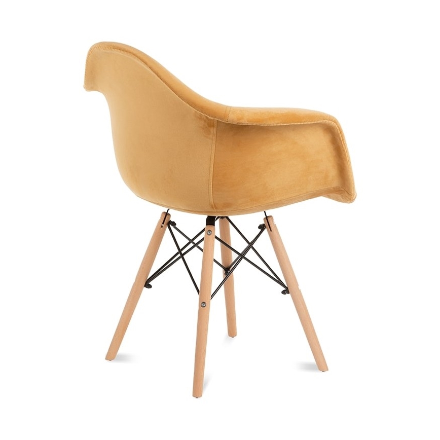 CONJUNTO 2x Cadeira de refeição NEREA 80x60,5 cm amarelo/faia