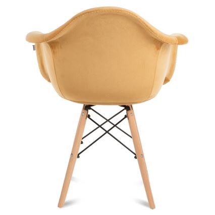 CONJUNTO 2x Cadeira de refeição NEREA 80x60,5 cm amarelo/faia