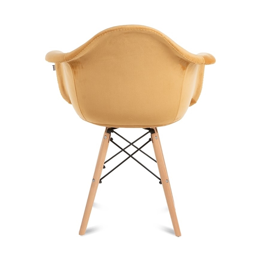 CONJUNTO 2x Cadeira de refeição NEREA 80x60,5 cm amarelo/faia