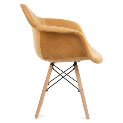 CONJUNTO 2x Cadeira de refeição NEREA 80x60,5 cm amarelo/faia