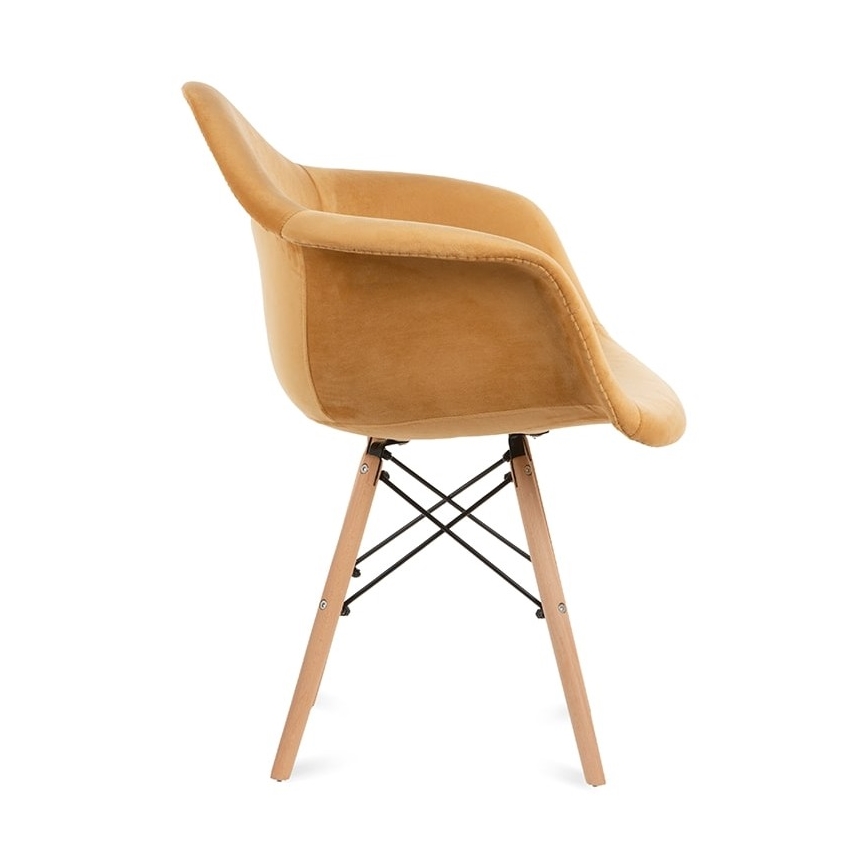 CONJUNTO 2x Cadeira de refeição NEREA 80x60,5 cm amarelo/faia