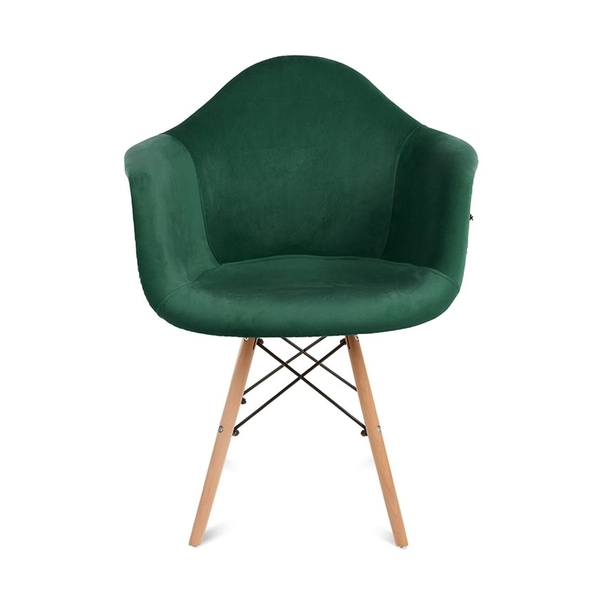 CONJUNTO 2x Cadeira de refeição NEREA 80x60,5 cm verde/faia