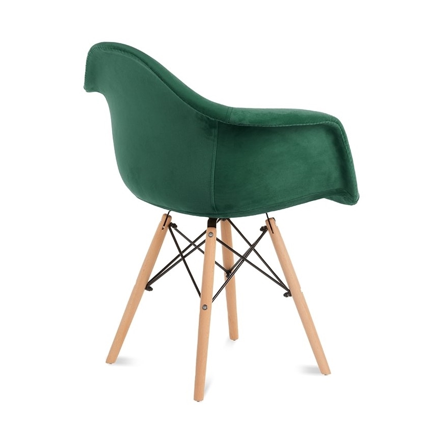 CONJUNTO 2x Cadeira de refeição NEREA 80x60,5 cm verde/faia