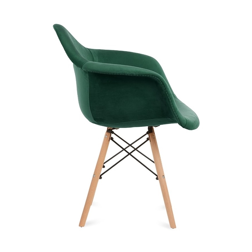 CONJUNTO 2x Cadeira de refeição NEREA 80x60,5 cm verde/faia