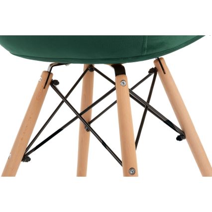 CONJUNTO 2x Cadeira de refeição NEREA 80x60,5 cm verde/faia