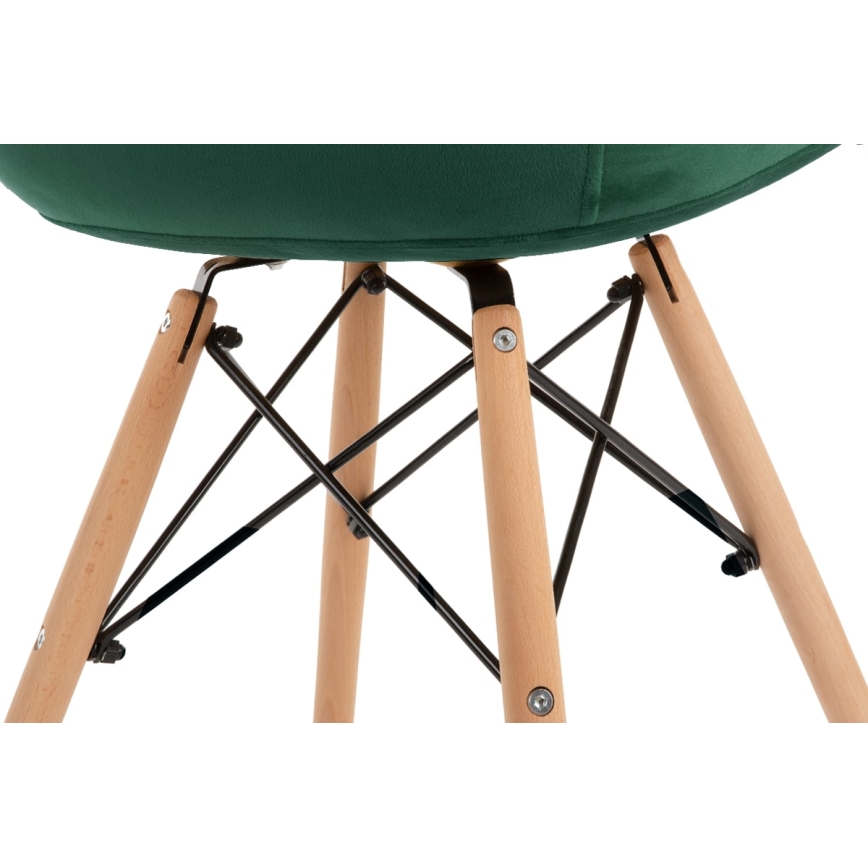 CONJUNTO 2x Cadeira de refeição NEREA 80x60,5 cm verde/faia