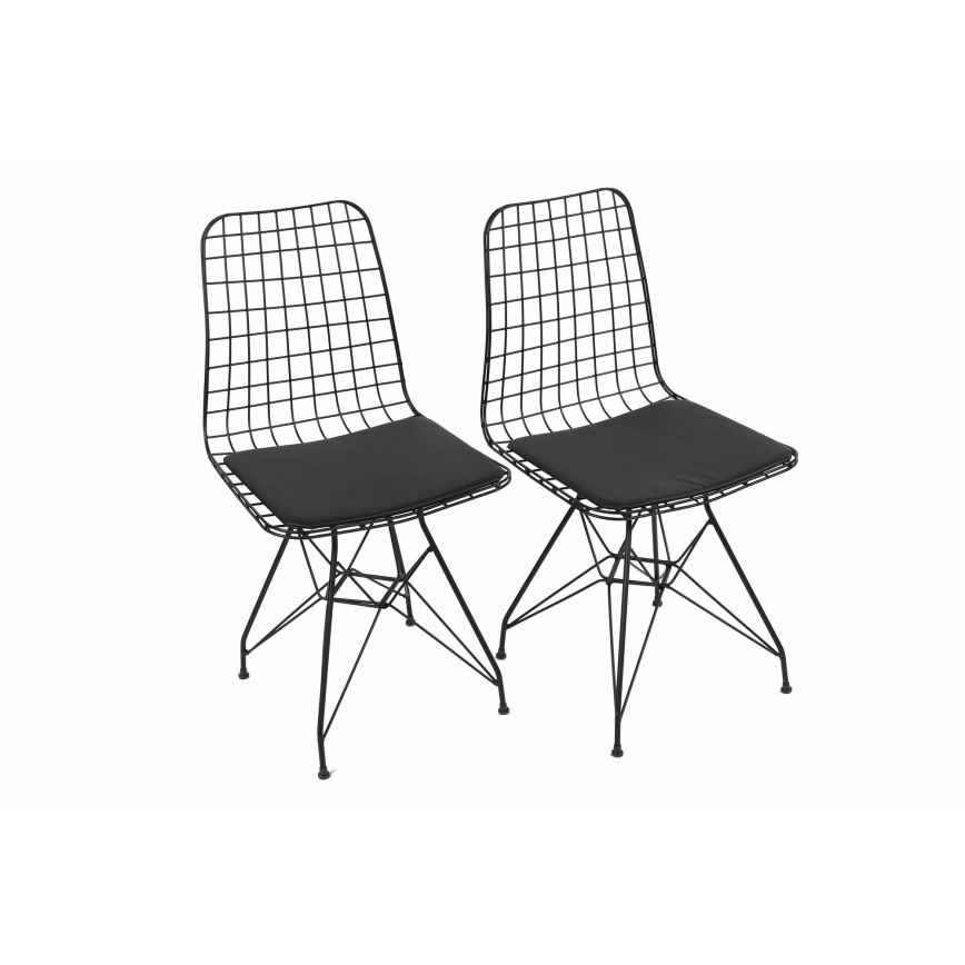 CONJUNTO 2x Cadeira de refeições MINDERLI preta
