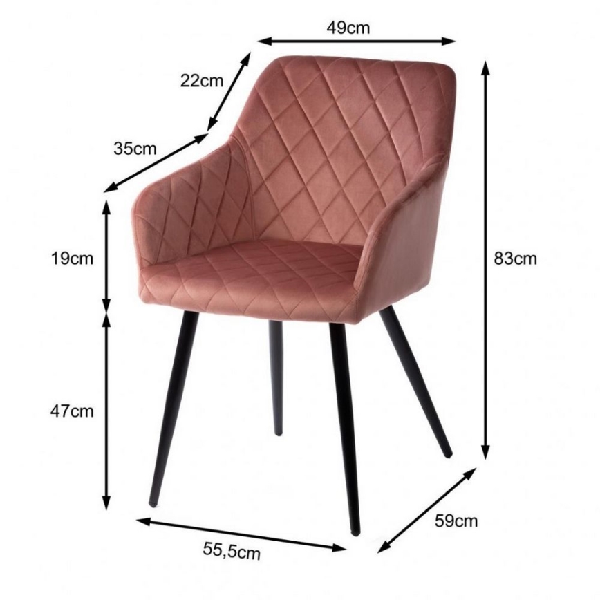 CONJUNTO 2x Cadeiras de Jantar RICO rosa