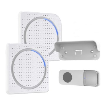 CONJUNTO 2x Campainha sem fios 230V/3xAAA IP56 branco