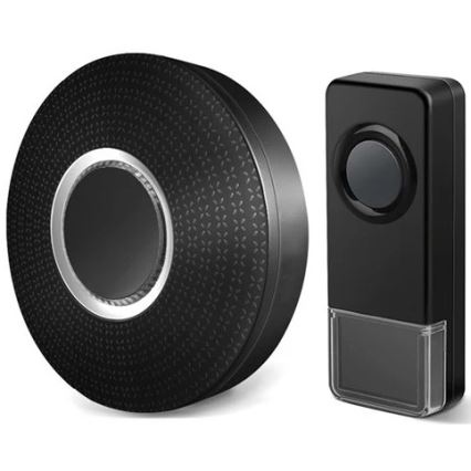 CONJUNTO 2x Campainhas sem Fios Plug-in 230V 1xA23 IP55 preto