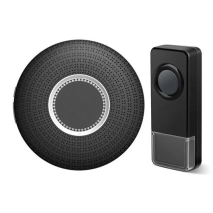 CONJUNTO 2x Campainhas sem Fios Plug-in 230V 1xA23 IP55 preto