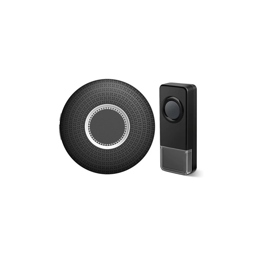 CONJUNTO 2x Campainhas sem Fios Plug-in 230V 1xA23 IP55 preto
