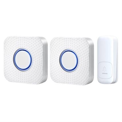 CONJUNTO 2x Campainhas Sem Fios Plug-in cinético 230V branco