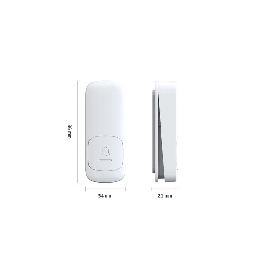 CONJUNTO 2x Campainhas Sem Fios Plug-in cinético 230V branco