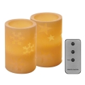 CONJUNTO 2x Decoração de Natal LED 2xLED/2x2AA + controlo remoto