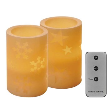 CONJUNTO 2x Decoração de Natal LED 2xLED/2x2AA + controlo remoto