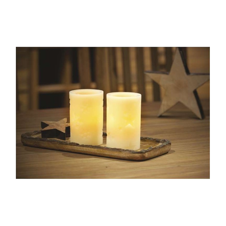 CONJUNTO 2x Decoração de Natal LED 2xLED/2x2AA + controlo remoto