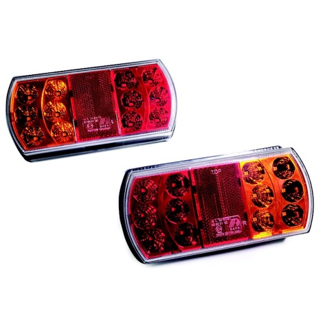CONJUNTO 2x Iluminação multifuncional traseira LED MULTI LED/1W/12-24V IP67 vermelho/laranja