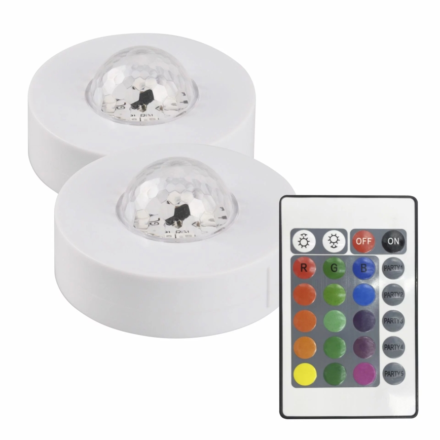 CONJUNTO 2x iluminações decorativas LED RGB com regulação  FESTA 3xAAA/4,5V + comando