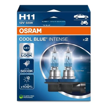 CONJUNTO 2x Lâmpada Automotiva COOL BLUE H11 PGJ19-2/55W/12V 5000K - Osram