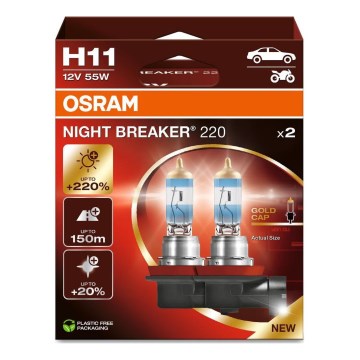 CONJUNTO 2x Lâmpada Automotiva NIGHT BREAKER H11 PGJ19-2/55W/12V - Osram