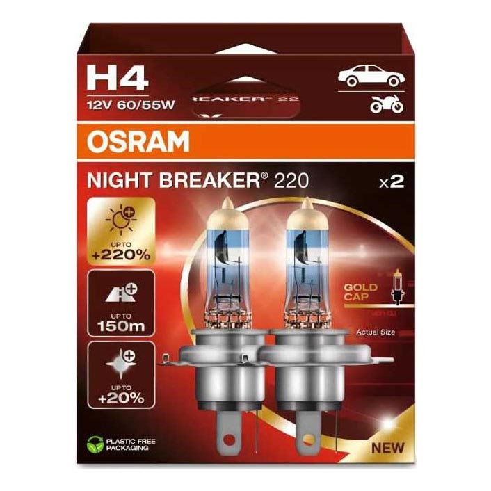 CONJUNTO 2x Lâmpada Automotiva NIGHT BREAKER H4 P43t/60/55W/12V - Osram
