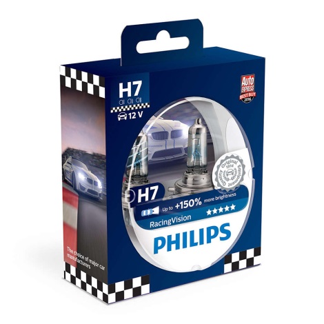 CONJUNTO 2x Lâmpada de carro Philips RACINGVISION 12972RVS2 H7 PX26d/55W/12V