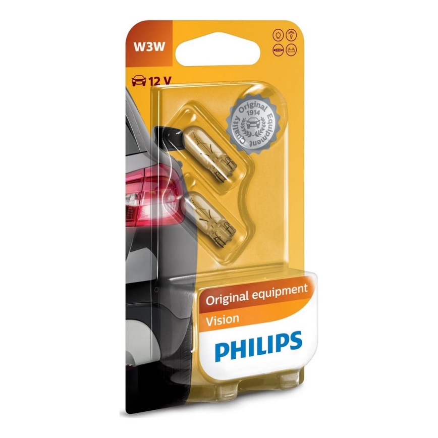 CONJUNTO 2x Lâmpada de carro Philips VISION 12256B2 W2,1x9,5d/3W/12V