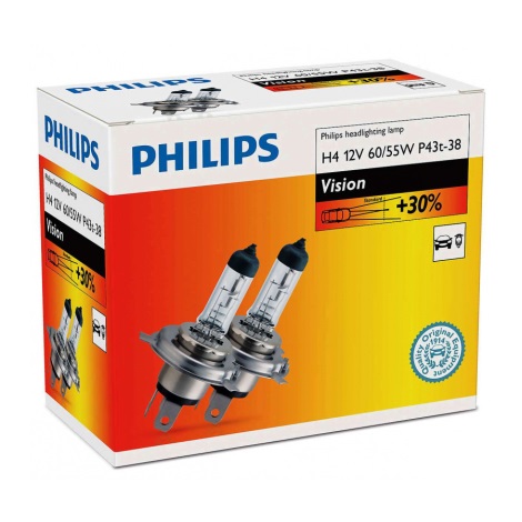 CONJUNTO 2x Lâmpada de carro Philips VISION 12342PRC2 H4 P43t-38/60W/55W/12V