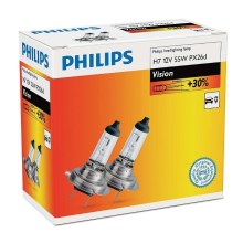 CONJUNTO 2x Lâmpada de carro Philips VISION 12972PRC2 H7 PX26d/55W/12V
