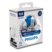CONJUNTO 2x Lâmpada de carro Philips WHITEVISION 12342WHVSM H4 PX26d/60W/55W/12V+2 posicionar lâmpadas