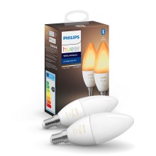 CONJUNTO 2x Lâmpada fosca LED Philips Hue WHITE AMBIANCE B39 E14/5,2W/230V 2200K - 6500K