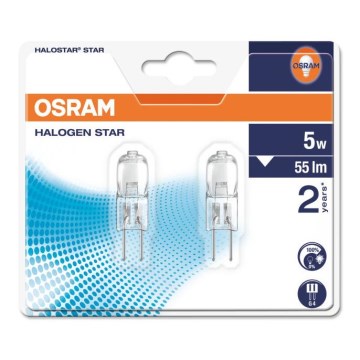 CONJUNTO 2x Lâmpada halógena HALOSTAR G4/5W/12V 2700K - Osram