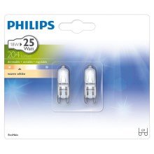 CONJUNTO 2x Lâmpada industrial Philips ECOHALO G9/18W/230V 2800K