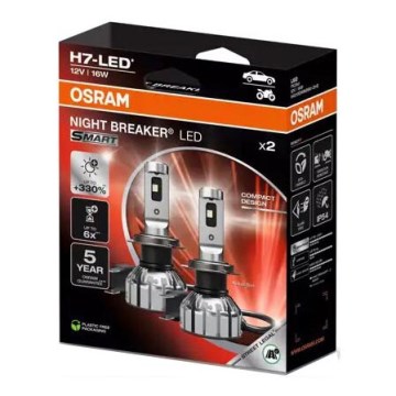 CONJUNTO 2x Lâmpada LED Automotiva NIGHT BREAKER H7 PX26d/16W/12V 6000K - Osram