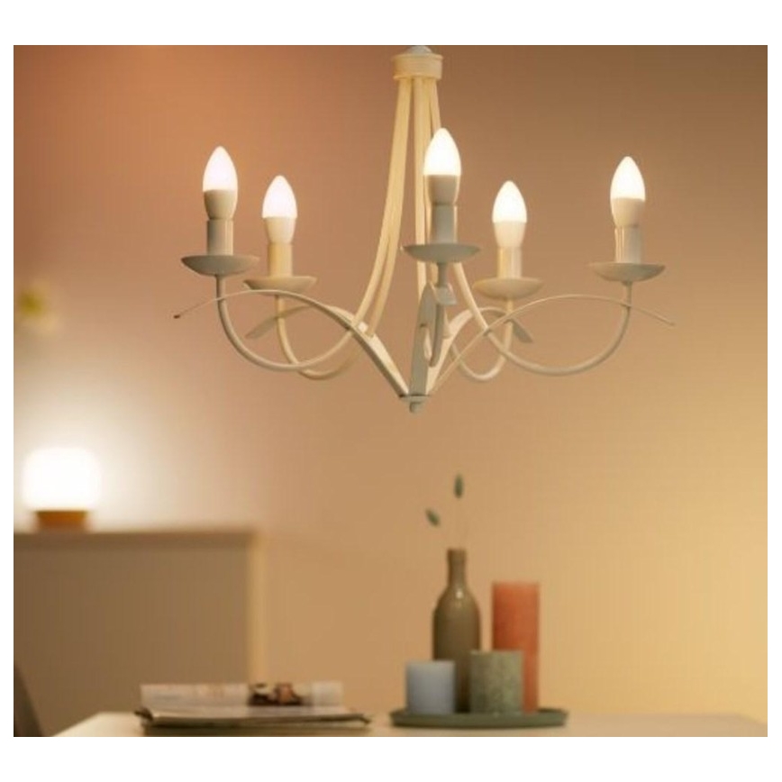 CONJUNTO 2x Lâmpada LED com regulação C37 E14/4,9W/230V 2700-6500K CRI 90 Wi-Fi - WiZ