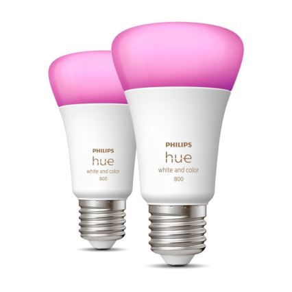 CONJUNTO 2x Lâmpada LED com regulação Philips Hue White And Color Ambiance A60 E27/6,5W/230V 2000-6500K