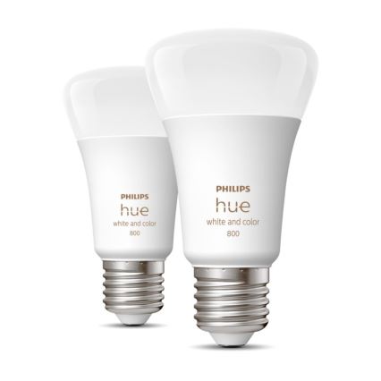 CONJUNTO 2x Lâmpada LED com regulação Philips Hue White And Color Ambiance A60 E27/9W/230V 2000-6500K
