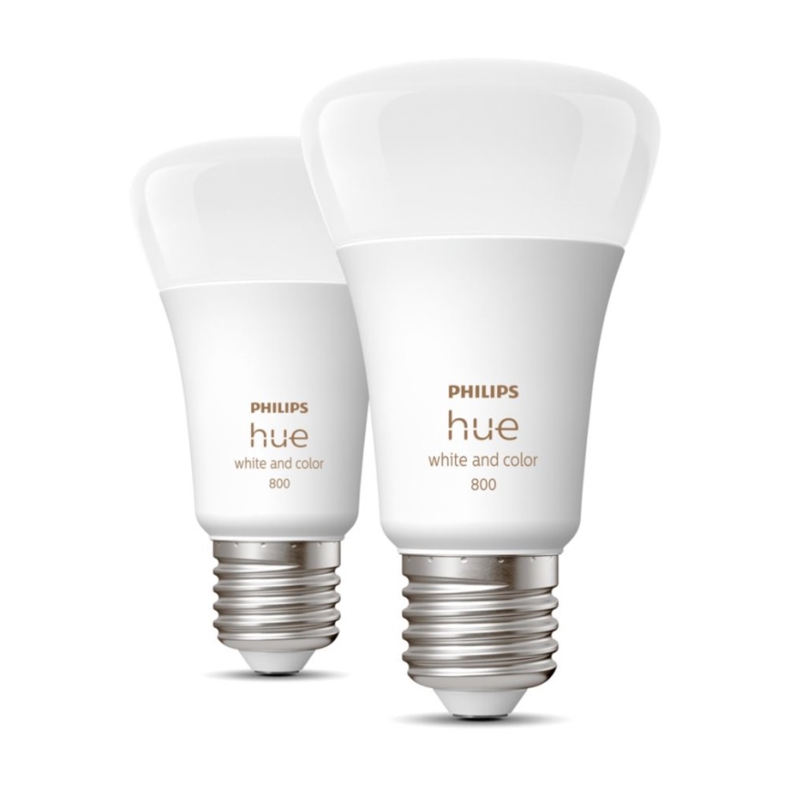 CONJUNTO 2x Lâmpada LED com regulação Philips Hue White And Color Ambiance A60 E27/9W/230V 2000-6500K