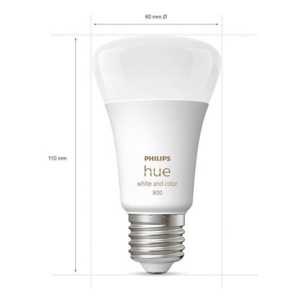 CONJUNTO 2x Lâmpada LED com regulação Philips Hue White And Color Ambiance A60 E27/9W/230V 2000-6500K