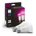 CONJUNTO 2x Lâmpada LED com regulação Philips Hue White And Color Ambiance A60 E27/6,5W/230V 2000-6500K