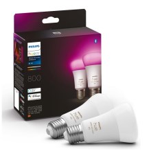 CONJUNTO 2x Lâmpada LED com regulação Philips Hue White And Color Ambiance A60 E27/9W/230V 2000-6500K