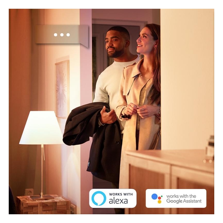 CONJUNTO 2x Lâmpada LED com regulação Philips Hue WHITE E27/9W/230V 2700K
