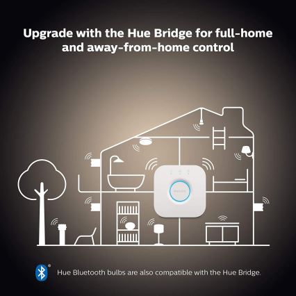 CONJUNTO 2x Lâmpada LED com regulação Philips Hue WHITE E27/9W/230V 2700K