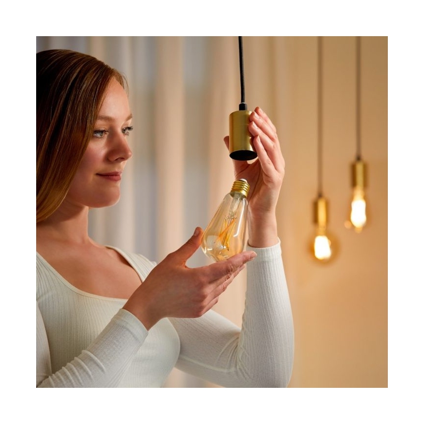 CONJUNTO 2x Lâmpada LED com regulação VINTAGE FILAMENT ST64 E27/6,7W/230V 2000-5000K Wi-Fi - WiZ