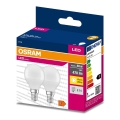 CONJUNTO 2x Lâmpada LED P45 E14/4,9W/230V 3000K - Osram